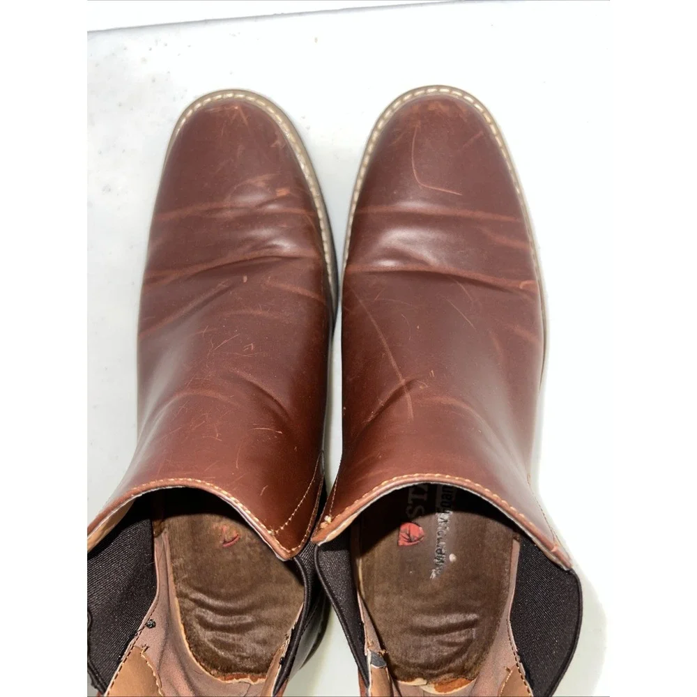 DEER STAGS Chelsea Boots Mens 8.5 M Rockland Brown Memory Foam Shoes